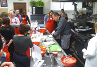 Chef Giving Demonstration to Date Night Cooking Class