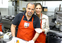 Couple in cooking class.