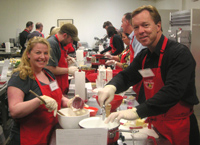 Couple in cooking class.