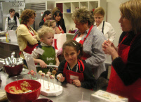 Kids in cooking class.