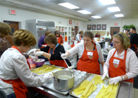 Making Lasagna in Mini Tart Pans at cooking class - Suffolk County, Long Island.