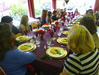 Cookoing Class Particpants Enjoying Meal Together