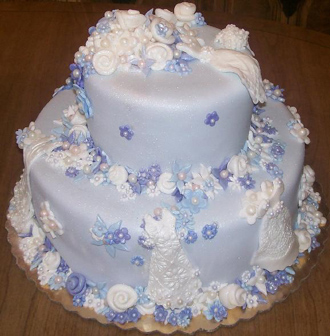 Custom Fondant Cake - Great for a Bridal Shower, Engagement Party or Wedding