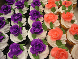 Flower Cup Cakes - by Smithtown, Suffolk County Caterers