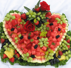 Heart Shaped Fresh Fruit Display by Long Island Caterers Elegant Eating