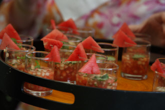 Melon Soup Sips - Great Appetizers by Suffolk County Caterers - Elegant Eating