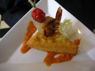Shrimp on Polenta - Delicious Appetizer by Suffolk County Caterers - Elegant Eating