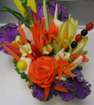 Mini Vegetable Crudité - Edible Table Centerpiece by Suffolk County Caterer - Elegant Eating