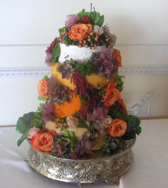 Wedding Cake Made of Cheese - Creative, Beautiful Wedding Cake by Suffolk County Caterers - Elegant Eating