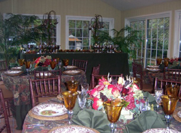 Table setting at catered Thanksgiving Dinner, Long Island New York