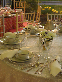 Table Setting in our Showroom in Smithtown, New York
