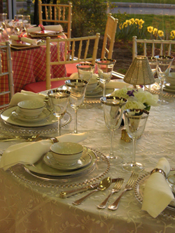 Table Setting in our Showroom in Smithtown, New York