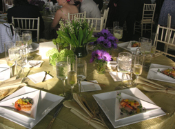 Table setting at catered wedding, Long Island New York