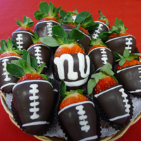 Chocolate Covered Strawberry Footballs - Great Superbowl Party Dessert - Catering