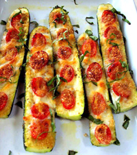 Breadless Zucchini Pizza - Great for Passover or when you want a low carb meal.
